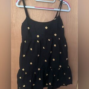 Black floral babydoll dress